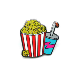 Popcorn and Soda Enamel Pin