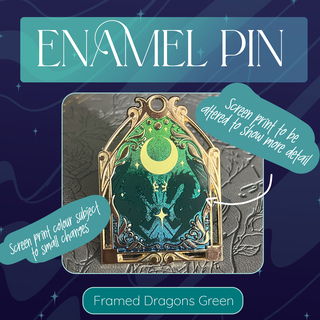Framed Dragons Pin - Green