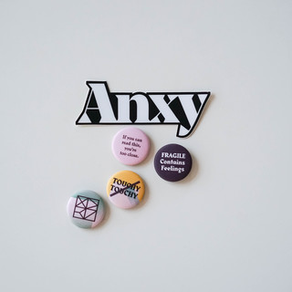 Anxy Buttons and Sticker Set