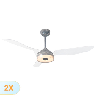 Carro Smart Ceiling Fan w/ LED Light Kit (Translucent) 2 Pack