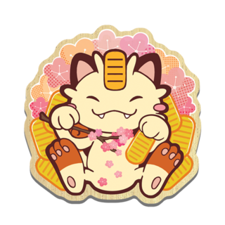 Lucky cat wooden pin