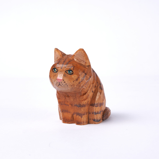Maroro Carved Wooden Sitting Cat