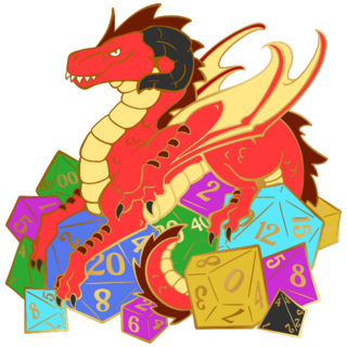 Chance - Dice Dragon Hoard Keeper Enamel Pin - Preorder