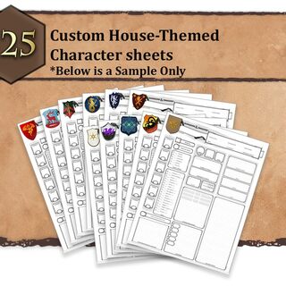 House-Themed Character Sheets