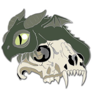 Green Skull Dragon Pin