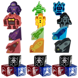 Rayguns, Robots, and Rockets Dice and Meeple Bundle!