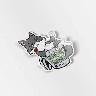 Vinyl Sticker I'm Literal Trash (Norwegian Forest Cat)