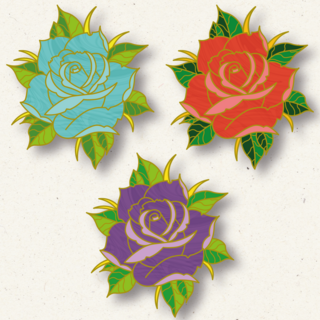 Neotraditional Rose Pin- Preorder