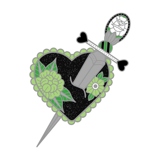 Dagger & Heart Pin - Aromantic