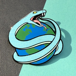 Jörmungandr World Serpent- Teal 2" pin (God of War color variant)