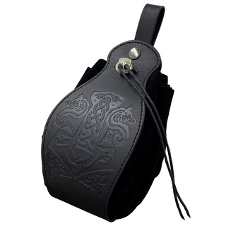 Wolf Hammer Leather Dice Pouch (Black)