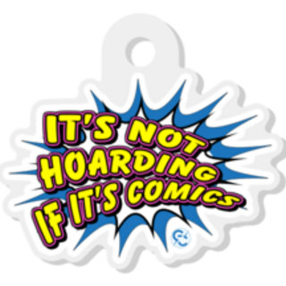 "It's not hoarding if it's comics" Keychain