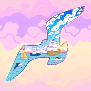 Seagull Sunrise Enamel Pin