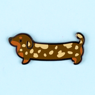 Weenie Dog Pin - Short Coat Dapple Chocolate