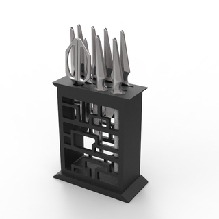 Japanese style wood knife block for 8 knives