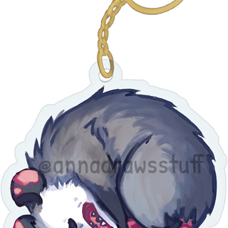 Curling Opossum Keychain