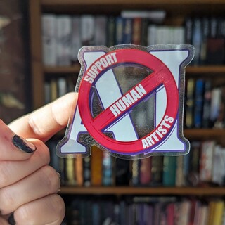NEW!  support human artists sticker