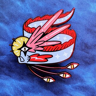 Starry Oar Fish | 2.3 inch Angelic Oar Fish Enamel Pin