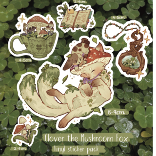 Clover the mushroom fox full sticker pack