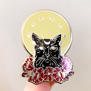 Cat in the Moonlight Pin