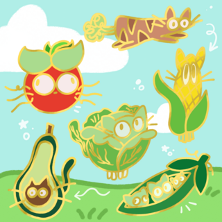 One Veggie Cats Pin
