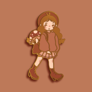 Enamel Mini pin Forest Girl