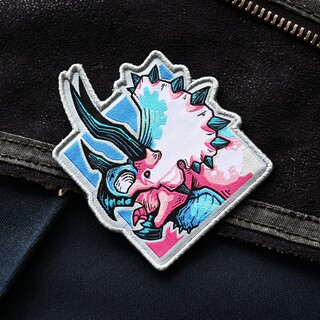 Trans Triceratops Iron-On Patch