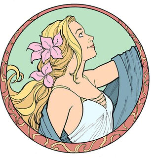 2" Katchoo Art Nouveau Enamel Pin