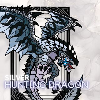 Silver Hunting Dragon Enamel Pin