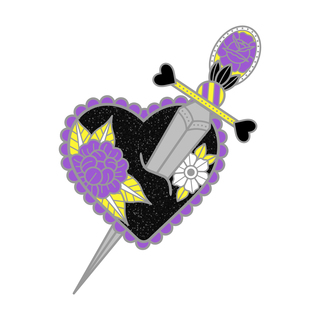 Dagger & Heart Pin - Nonbinary