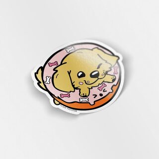 Vinyl Sticker Donut Golden Retriever