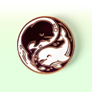 Enamel Pin Yin Yang Beluga Whales