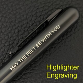 Custom Laser Engraving on MARKSMITH BLACK Ti SATIN HIGHLIGHTER body