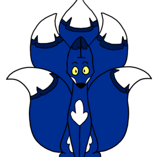 Blue Kitsune Pin