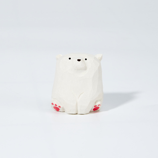 Rei Carved Wooden White Bear