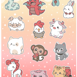Lunar Pal Sticker Sheet