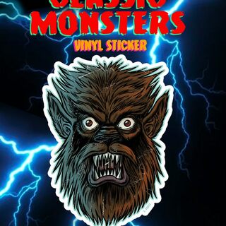 Werewolf 5x4 die cut vinyl sticker