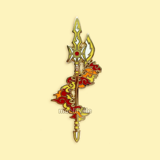 Flaming Sun Halberd Pin