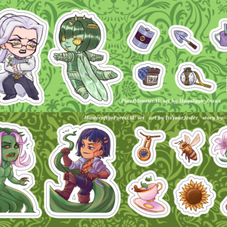 Sticker Sheet: PlantMonsterAU + MastersoftheForestAU