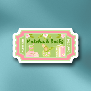 Book Club Sticker - Matcha & Books