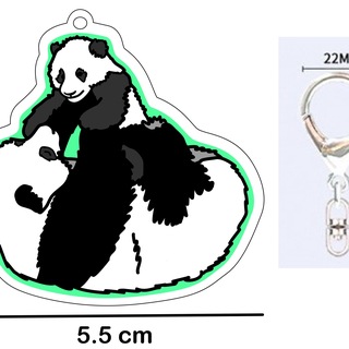 Giant Panda Acrylic Charm with Keychain Clip