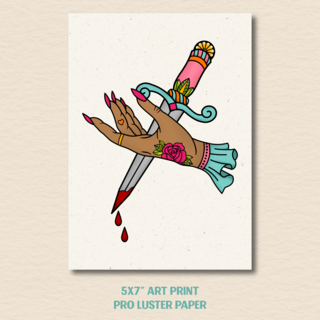 Hand & Dagger Art Print - Medium - 5"x7"