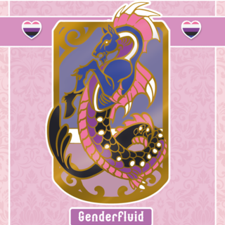 Genderfluid Hippocampus Hard Enamel Pin