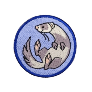 Embroidered patch Ferret purple