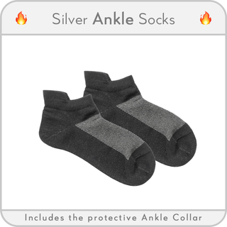 Silver Ankle Socks - Black