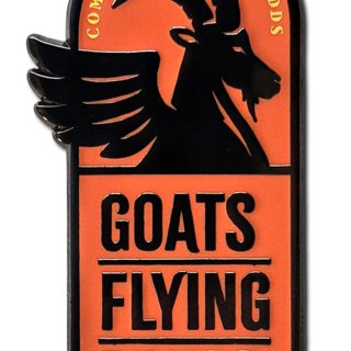 Goats Flying Press Enamel Pin