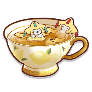 Lemon tea wishing star golden sticker