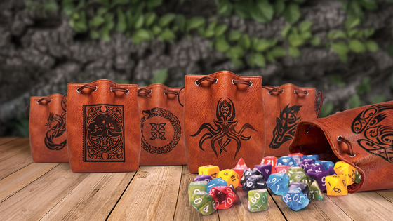 Self-Standing Leather - Lite Dice Bags