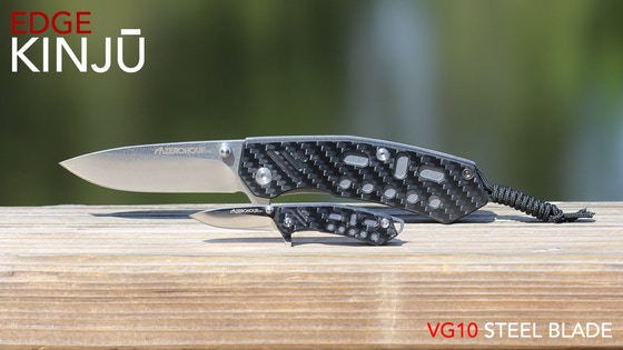 EDGE KINJŪ: Carbon Fiber EDC Pocket Knife with VG10 Blade