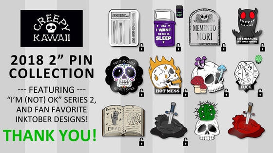 Creepy Kawaii 2018 Pin Collection